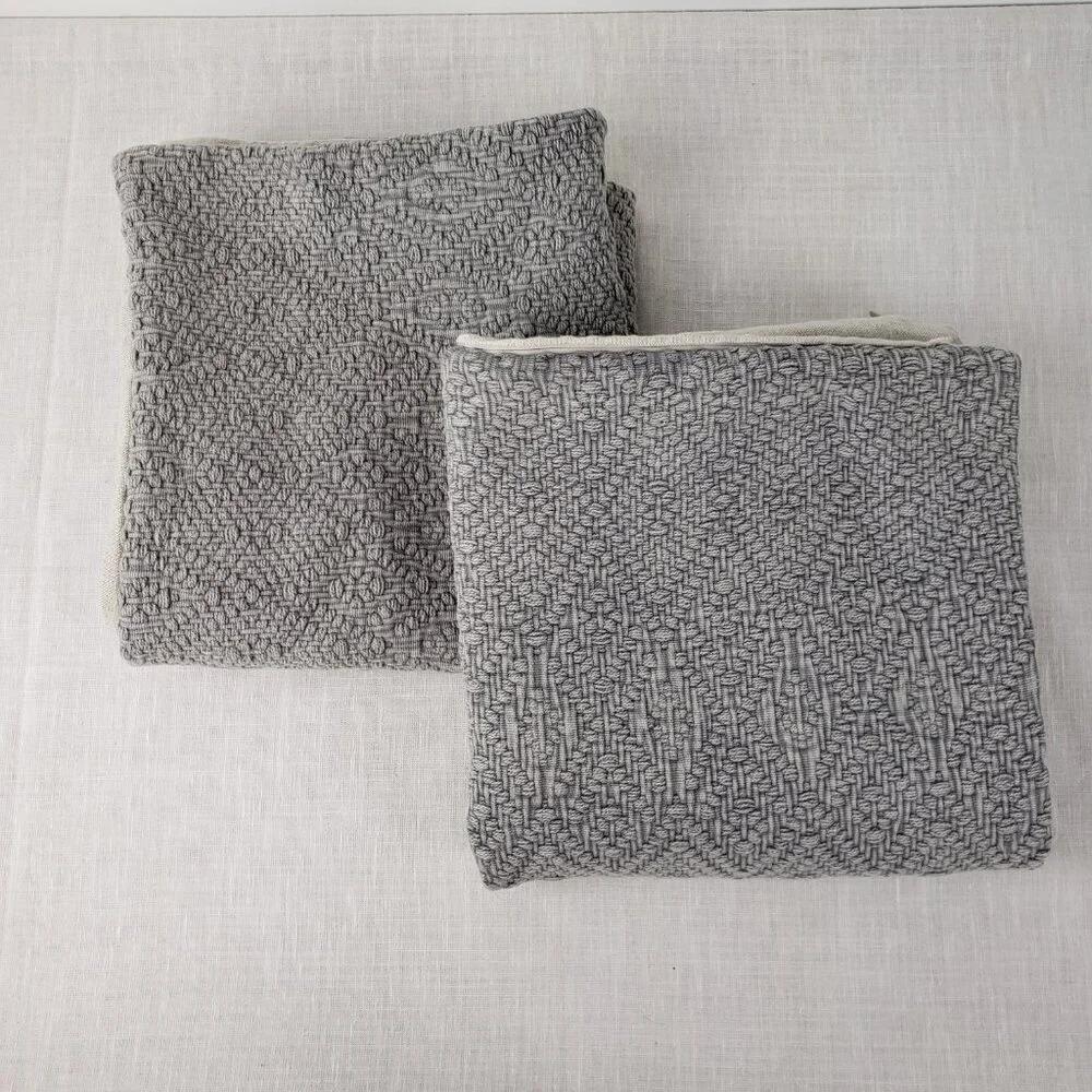 Pottery Barn Pair Washed Diamond Pillow Covers 20x20